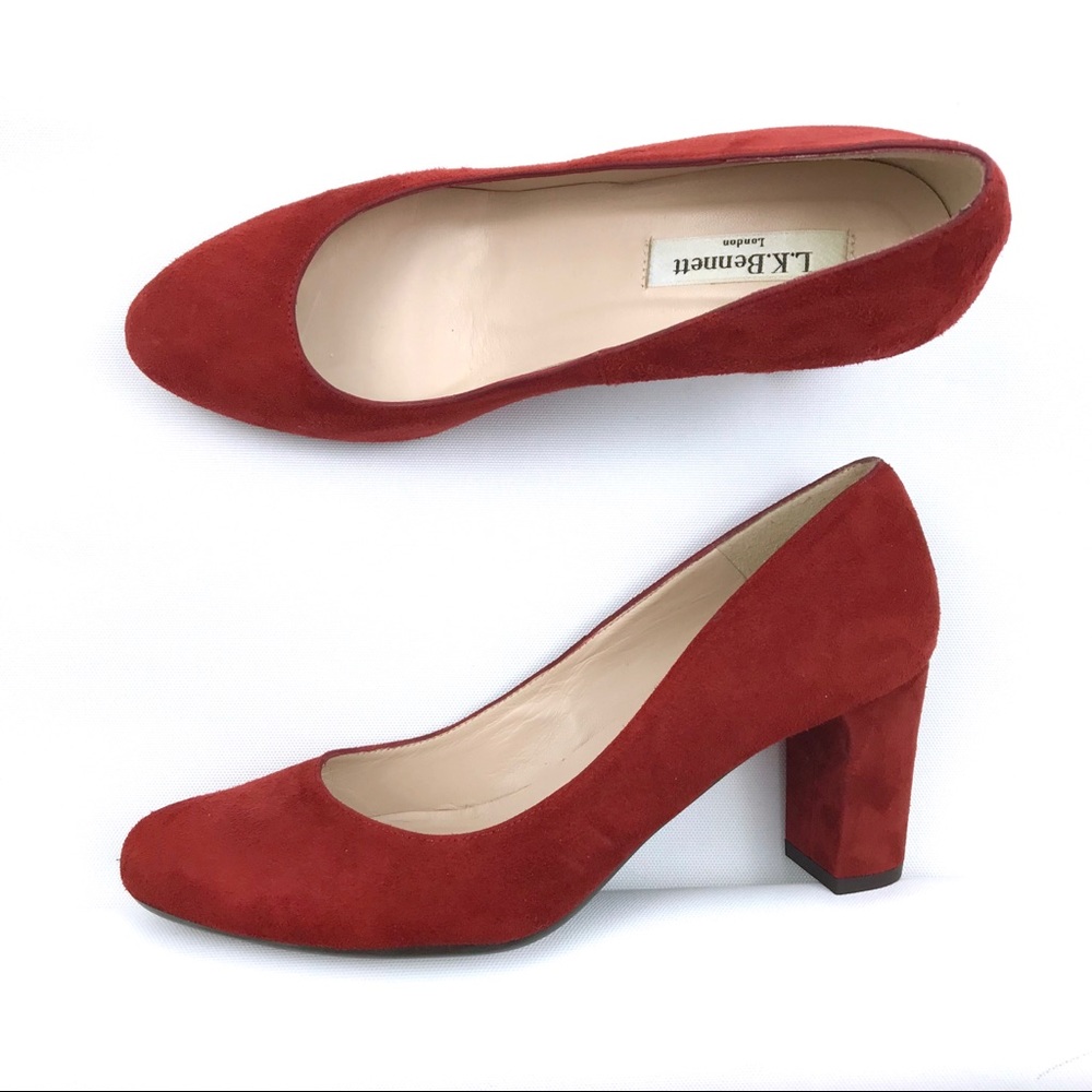 L.K. Bennett Sersha Red Suede Pump  US 5.5